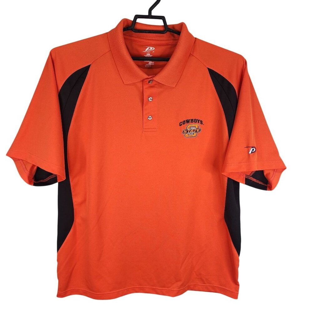 Mens Orange & Black Polo Shirt Oklahoma State Cowboys Pro Player Short Sleeve XL